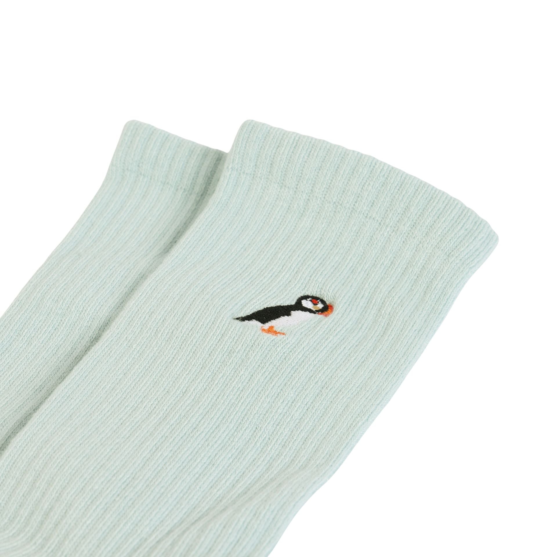 Bare Kind Save the Puffin Ribbed Bamboo Socks