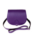 Zatchels Purple Handmade Leather Saddle Bag