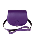 Zatchels Purple Handmade Leather Saddle Bag