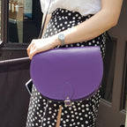 Zatchels Purple Handmade Leather Saddle Bag