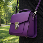 Zatchels Purple Sugarcube handbag model view
