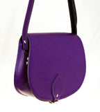Zatchels Purple Handmade Leather Saddle Bag