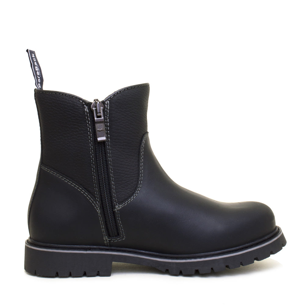 Bareback Footwear Quebec Waterproof Zip Up Ankle Boots Black