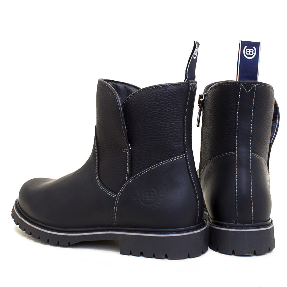 Bareback Footwear Quebec Waterproof Zip Up Ankle Boots Black