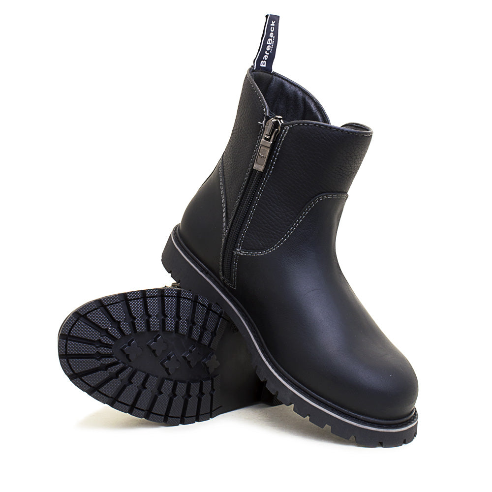 Bareback Footwear Quebec Waterproof Zip Up Ankle Boots Black