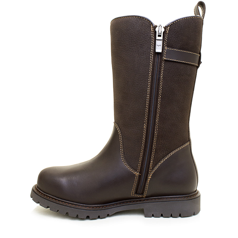 Bareback Footwear Quebec Waterproof Zip Up Wool Lined Boots Brown