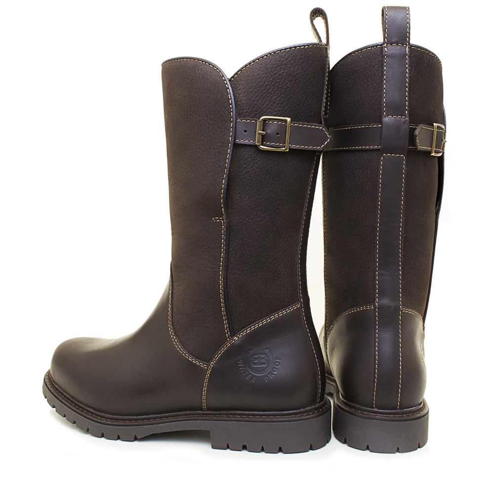 Bareback Footwear Quebec Waterproof Zip Up Mid Calf Boots Brown