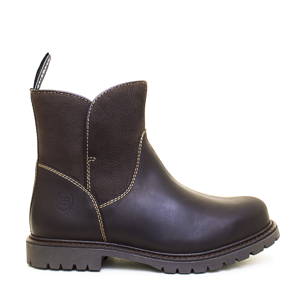 Bareback Footwear Quebec Waterproof Zip Up Ankle Boots Brown