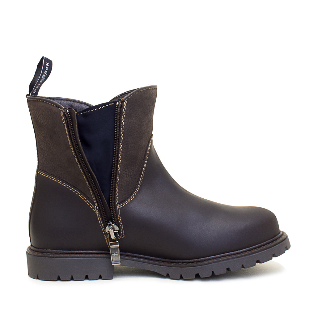 Bareback Footwear Quebec Waterproof Zip Up Ankle Boots Brown