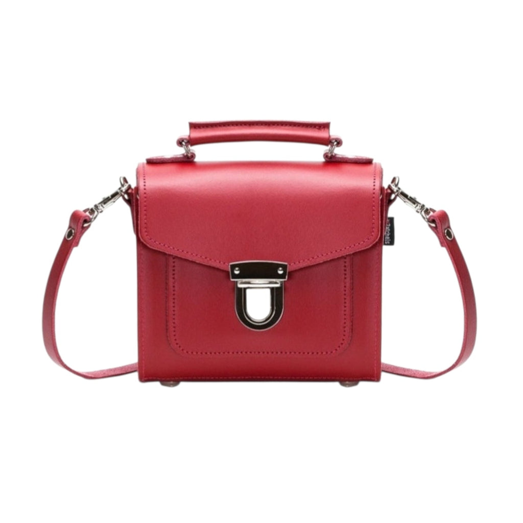 Zatchels Red Sugarcube Handmade Leather Handbag front view