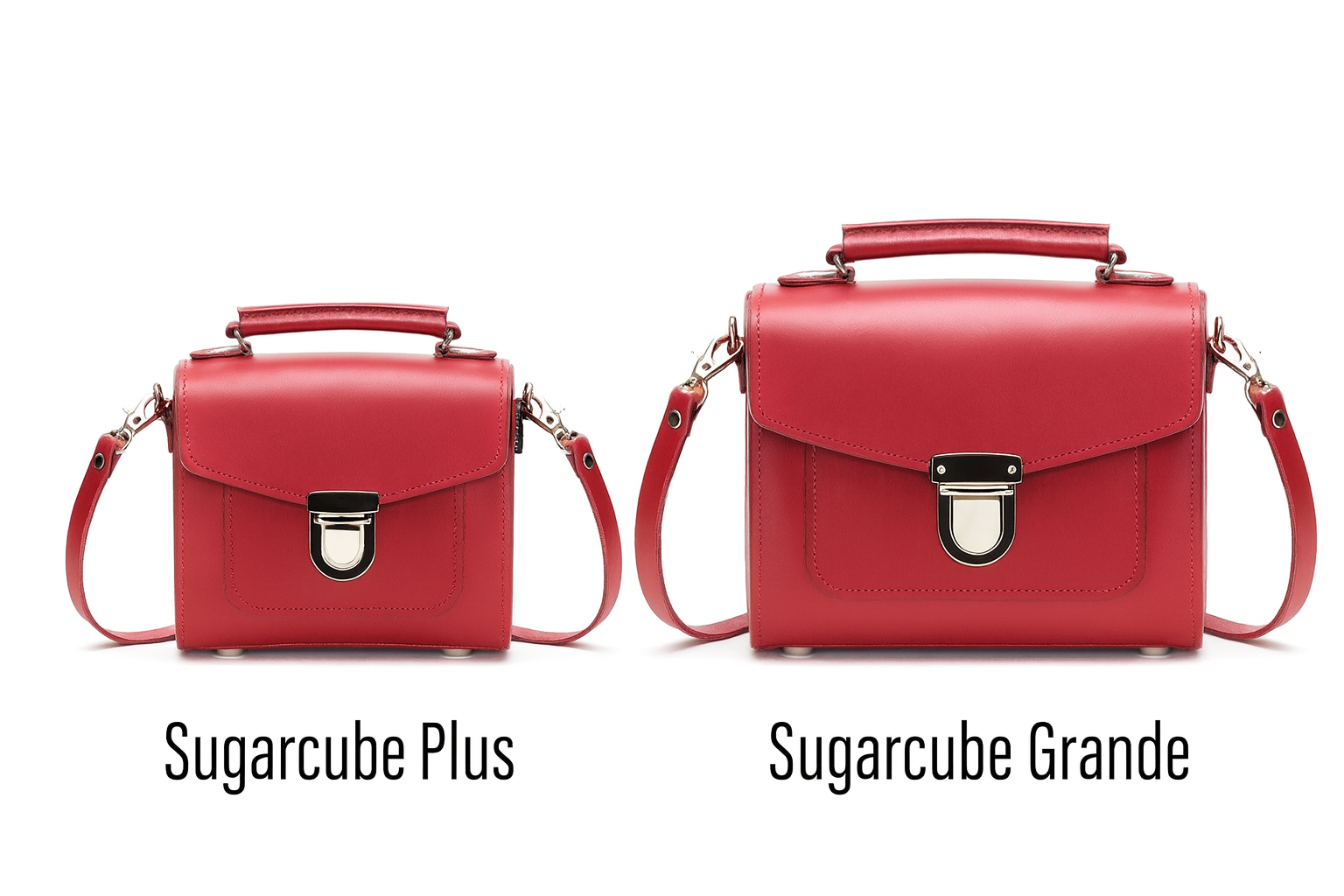 Zatchels Red Sugarcube handbag model view