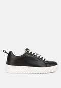 Leather Cushioned Lace Up Trainers