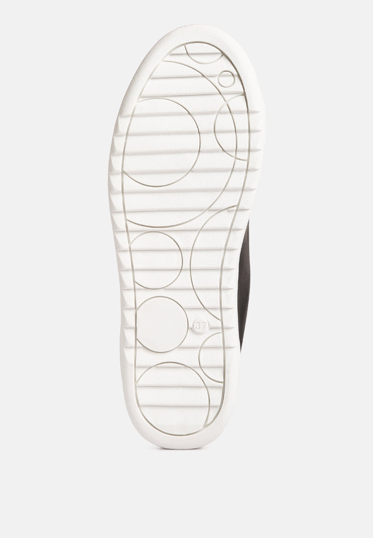 Leather Cushioned Lace Up Trainers