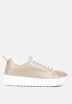 Leather Cushioned Lace Up Trainers