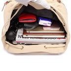 Unisex Leather Canvas Large Backpack Rucksack