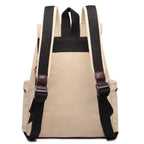 Unisex Leather Canvas Large Backpack Rucksack