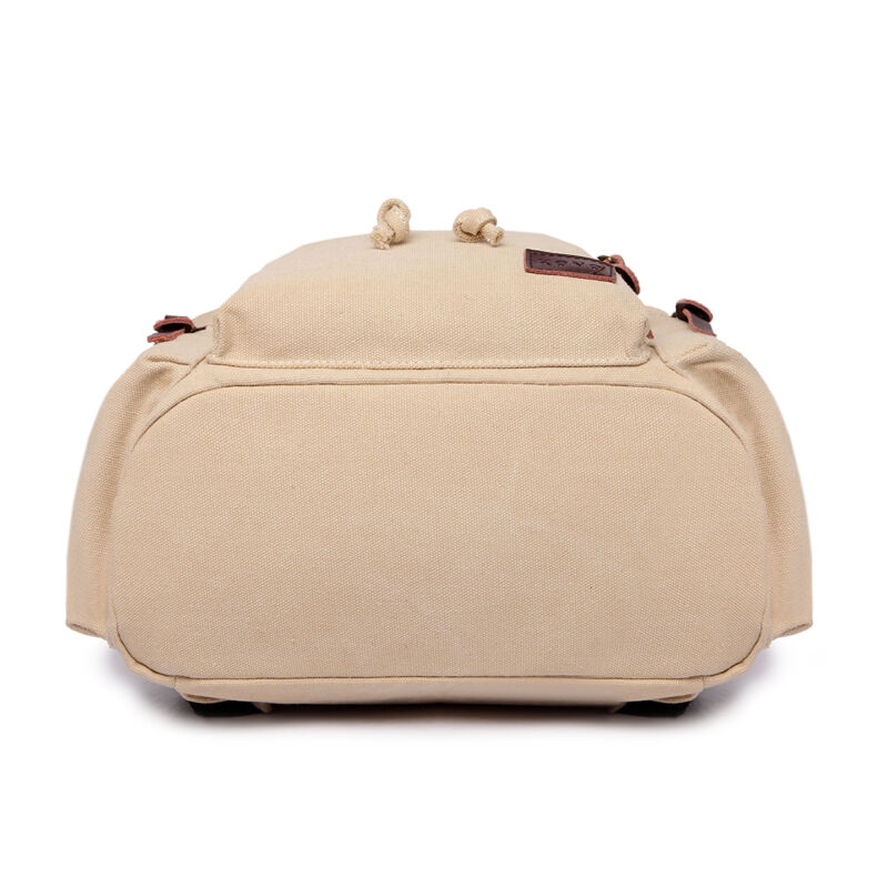 Unisex Leather Canvas Large Backpack Rucksack