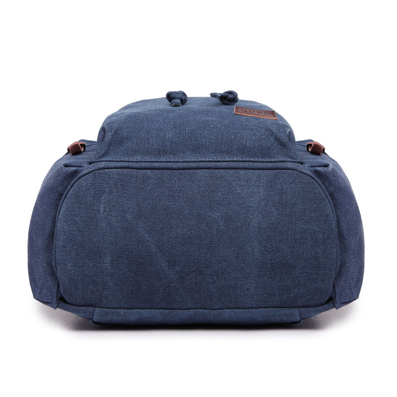 Unisex Leather Canvas Large Backpack Rucksack