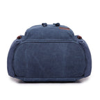 Unisex Leather Canvas Large Backpack Rucksack
