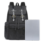 Unisex Leather Canvas Large Backpack Rucksack
