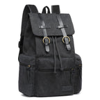 Unisex Leather Canvas Large Backpack Rucksack