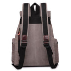 Unisex Leather Canvas Large Backpack Rucksack