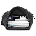 Unisex Leather Canvas Large Backpack Rucksack