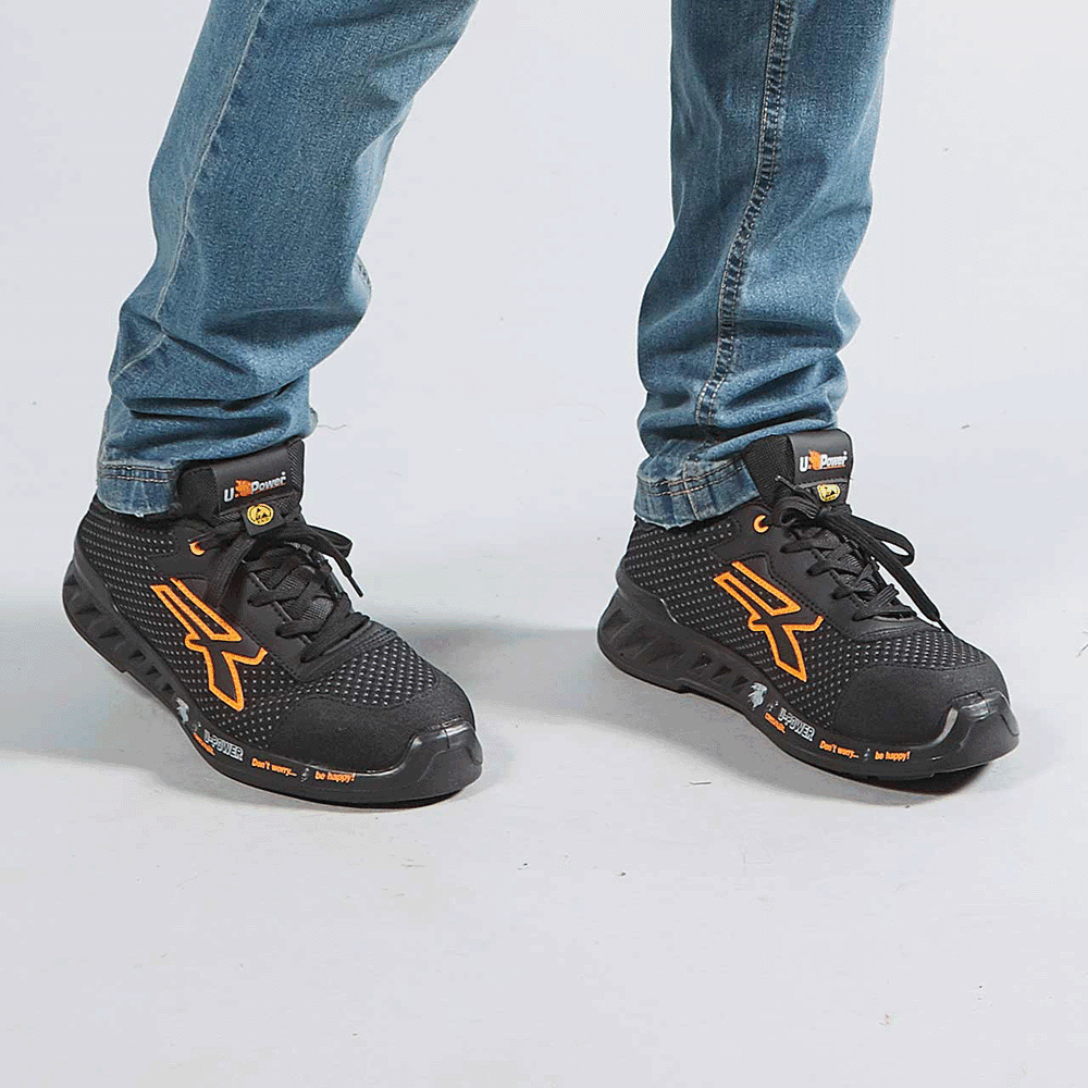 U-Power Peter ESD S3 CI SRC Safety Trainers Black / Orange