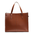 Zatchels Chestnut Handmade Leather Shopper Bag front view