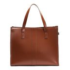 Zatchels Chestnut Handmade Leather Shopper Bag front view