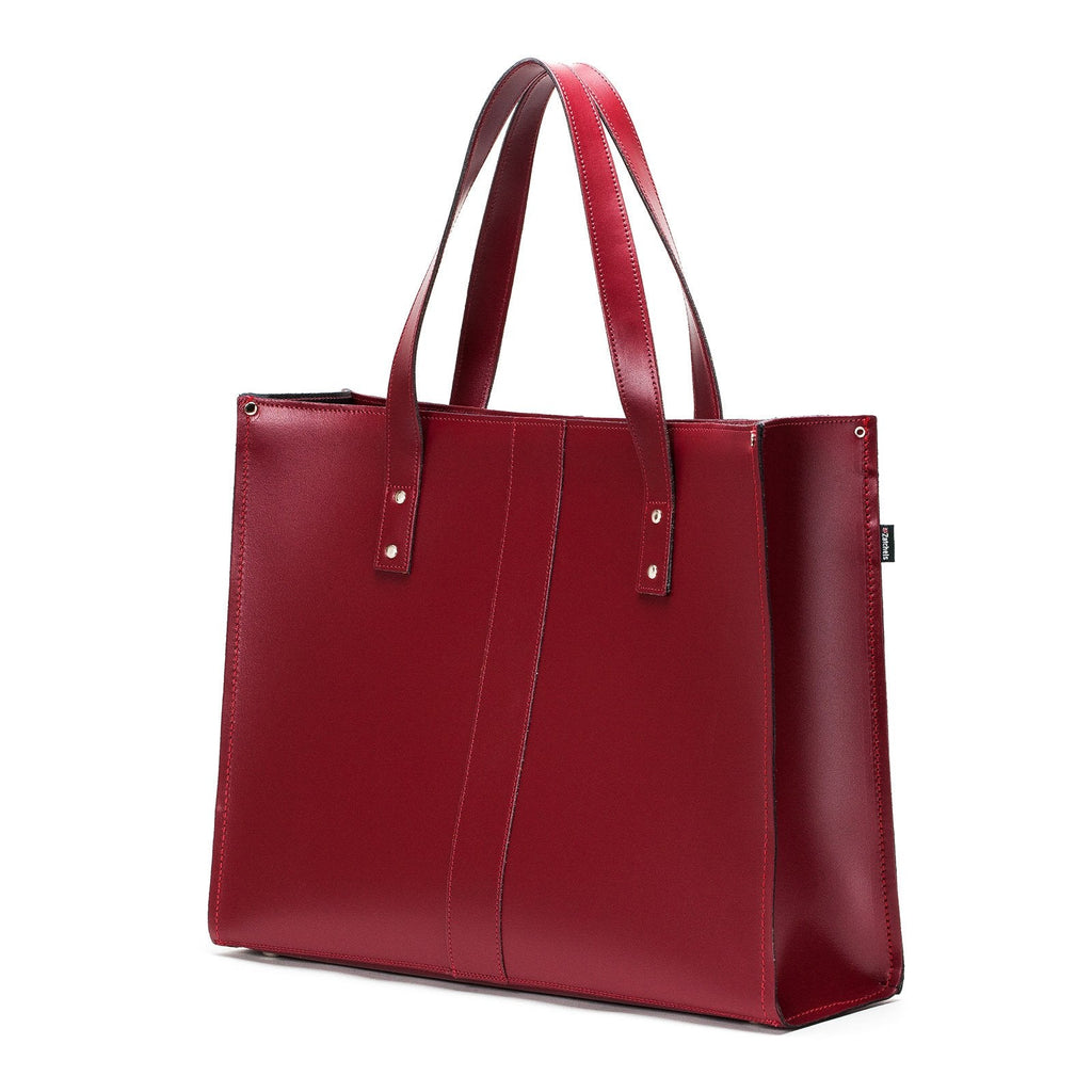 Zatchels Oxblood Handmade Leather Shopper Bag