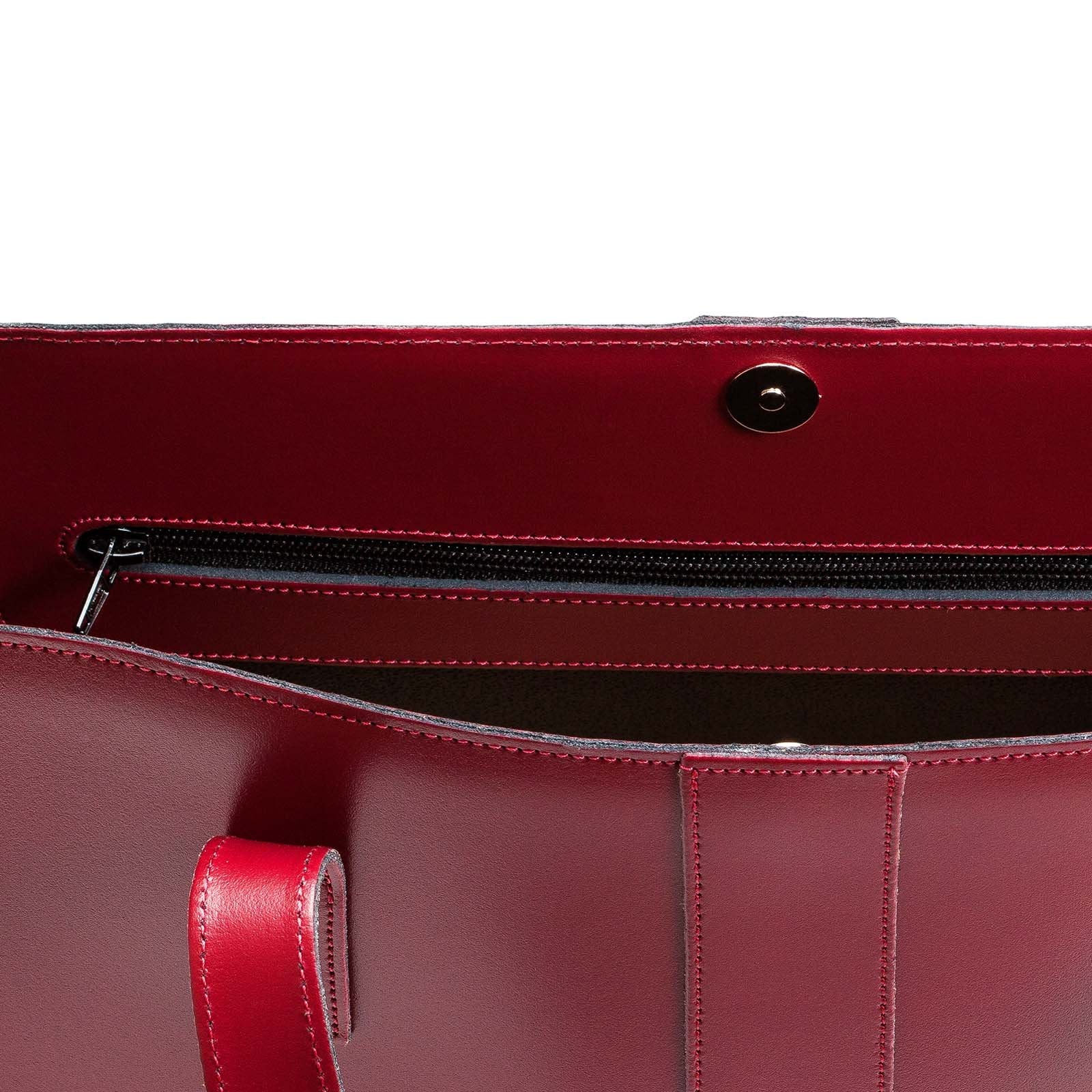 Zatchels Oxblood Handmade Leather Shopper Bag
