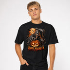 Skeleton t shirt in Black worn by a studio model in an upper-body front relaxed pose on a clean white background