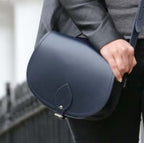 Zatchels Navy Handmade Leather Saddle Bag