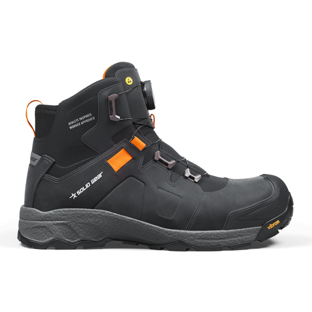 Solid Gear SG80014 Vapor 3 Mid Safety BOA Work Safety Boots Black