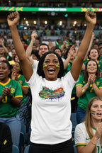 South Africa World Cup 2026 T-Shirt - Bold Graffiti Flag Design by StayClothed.com