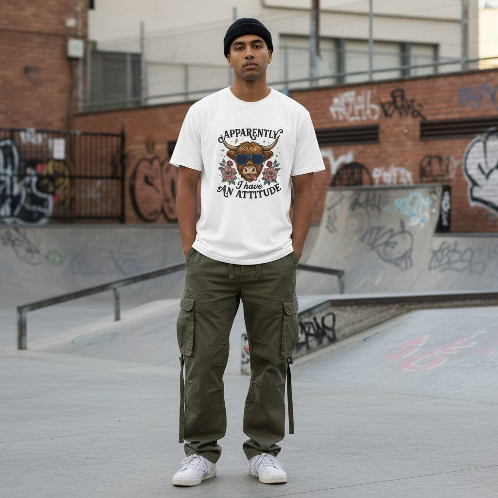 South Asian man in a streetwear style photo wearing a white t-shirt.