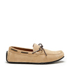 Hugs & Co Mens Tyre Sole Laced Driving Loafers Taupe Suede