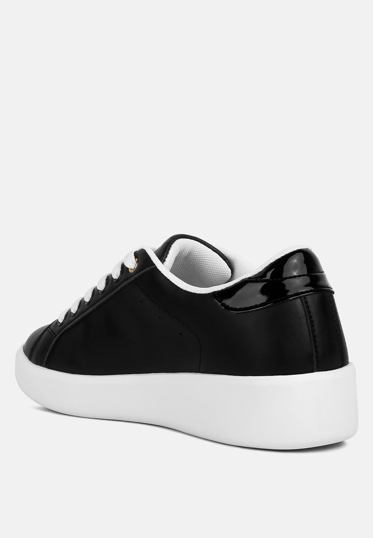 Leather Cushioned Lace Up Trainers