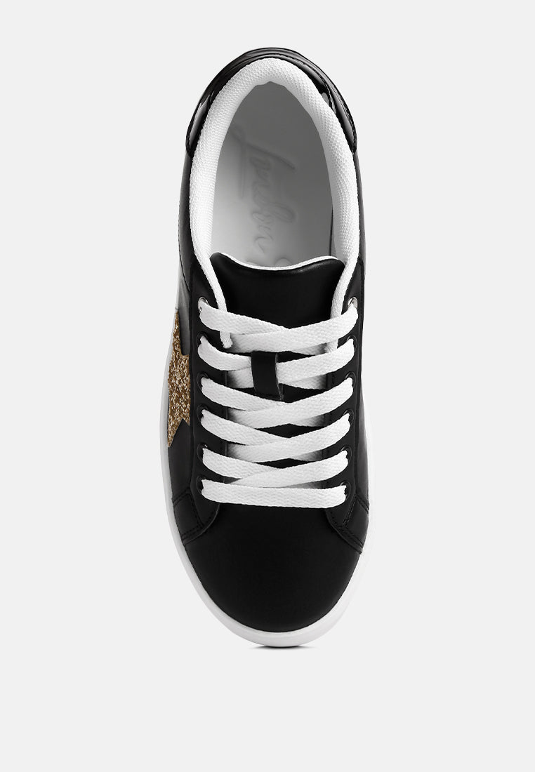 Leather Cushioned Lace Up Trainers