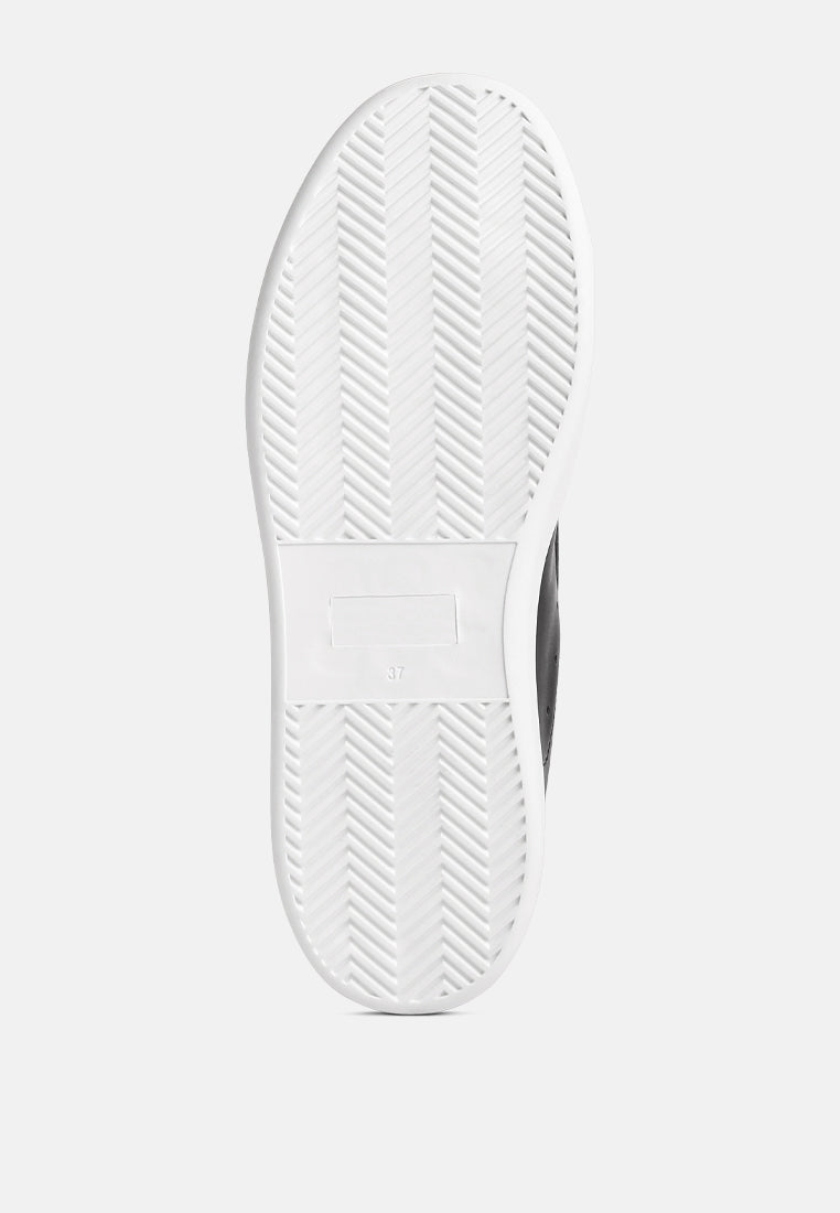 Leather Cushioned Lace Up Trainers