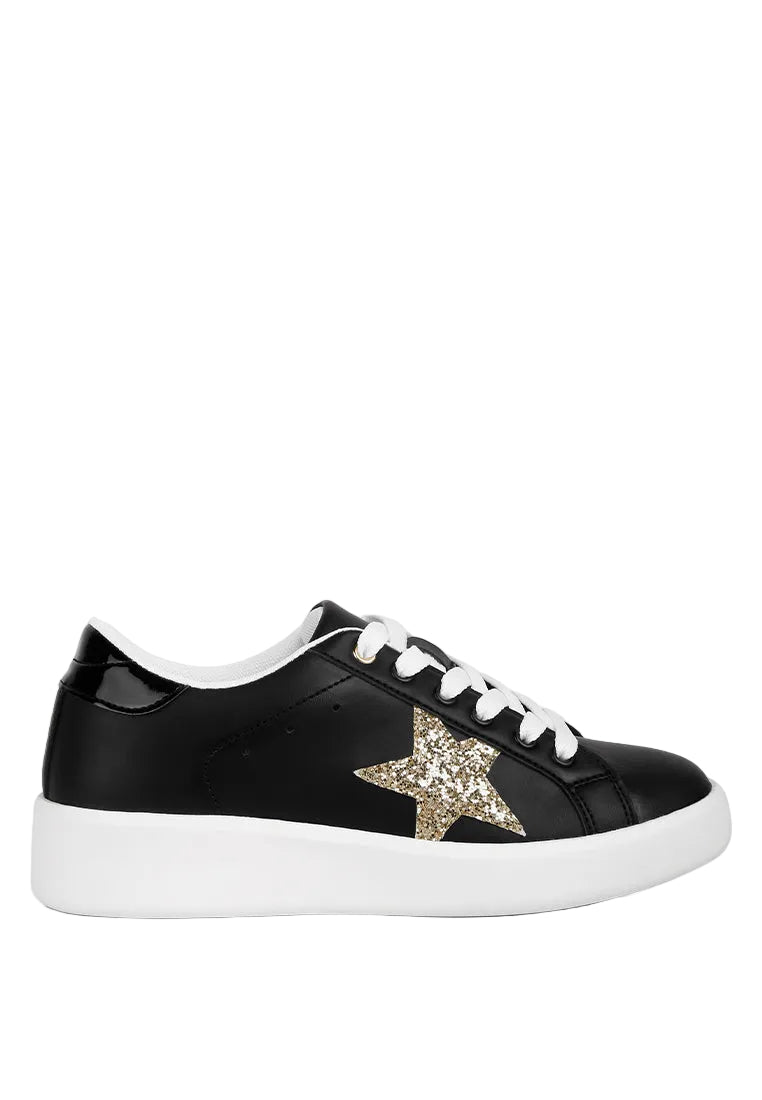 Leather Cushioned Lace Up Trainers