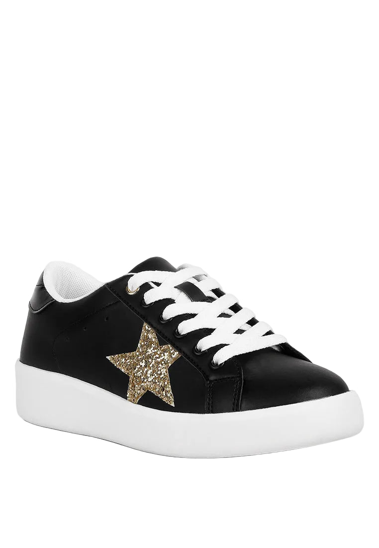 Leather Cushioned Lace Up Trainers