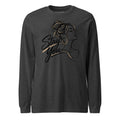 “Stay You” script beside a line-art woman’s profile with styled hair on a Dark Grey Heather shirt.