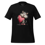 Cat Hugging Large Red Heart T-Shirt - Valentine's Day Love & Embrace by StayClothed.com