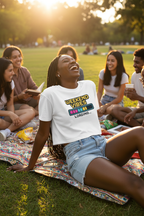 Model wearing the Weekend Vibes Loading Crop Top while relaxing at a park picnic