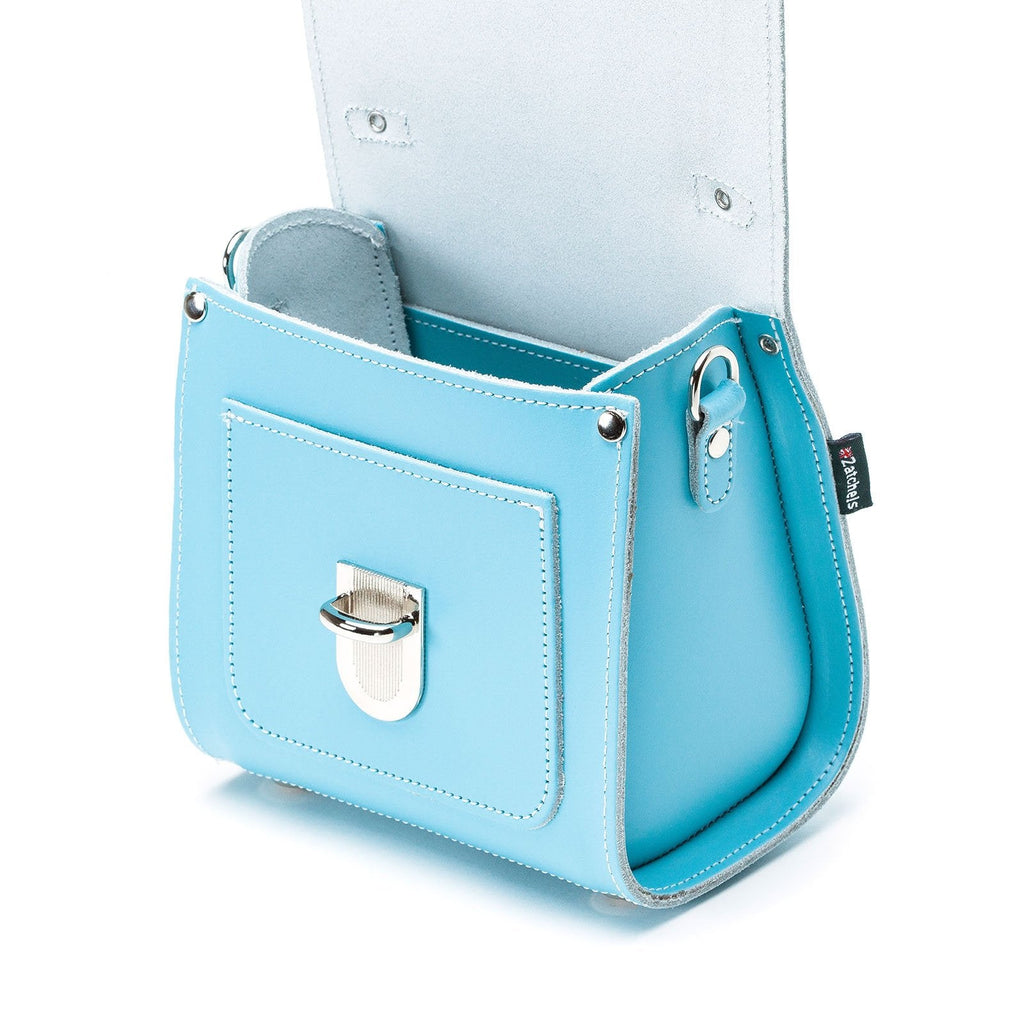 Zatchels Pastel Baby Blue Sugarcube handbag detail view