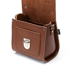 Zatchels Chestnut Sugarcube leather handbag detail view
