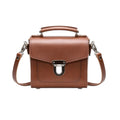 Zatchels Chestnut Sugarcube Handmade Leather Handbag front view