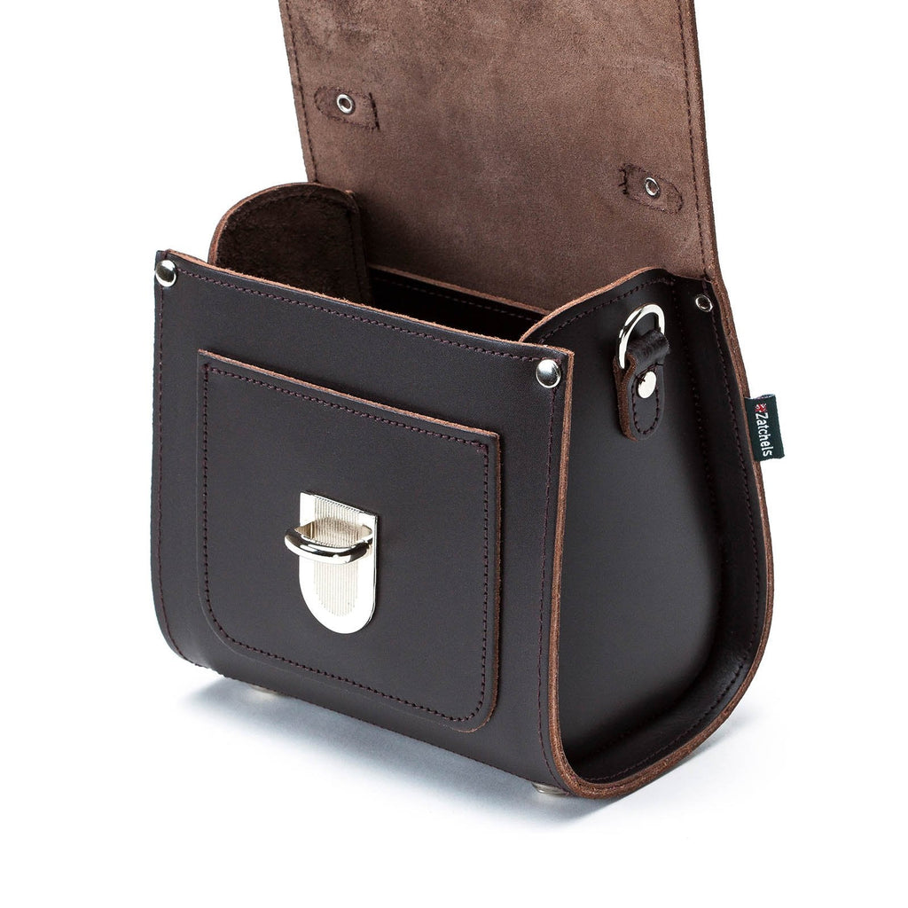 Zatchels Dark Brown Sugarcube Handmade Leather Handbag